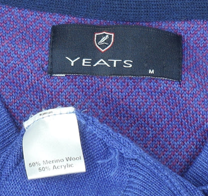 Mens UK Size M Yeats Blue Pullover Jumper