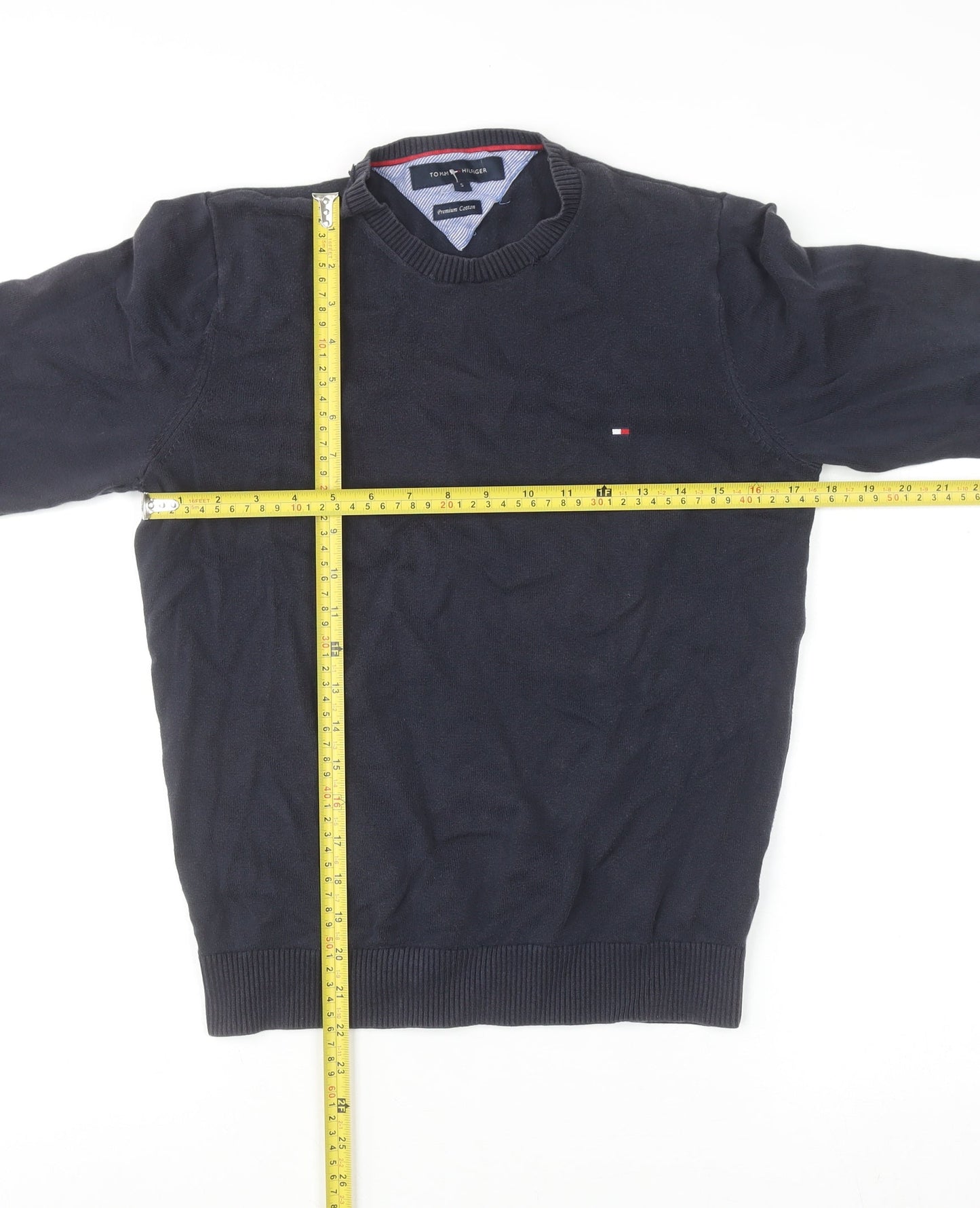 Mens UK Size S Tommy Hilfiger Blue Pullover Jumper