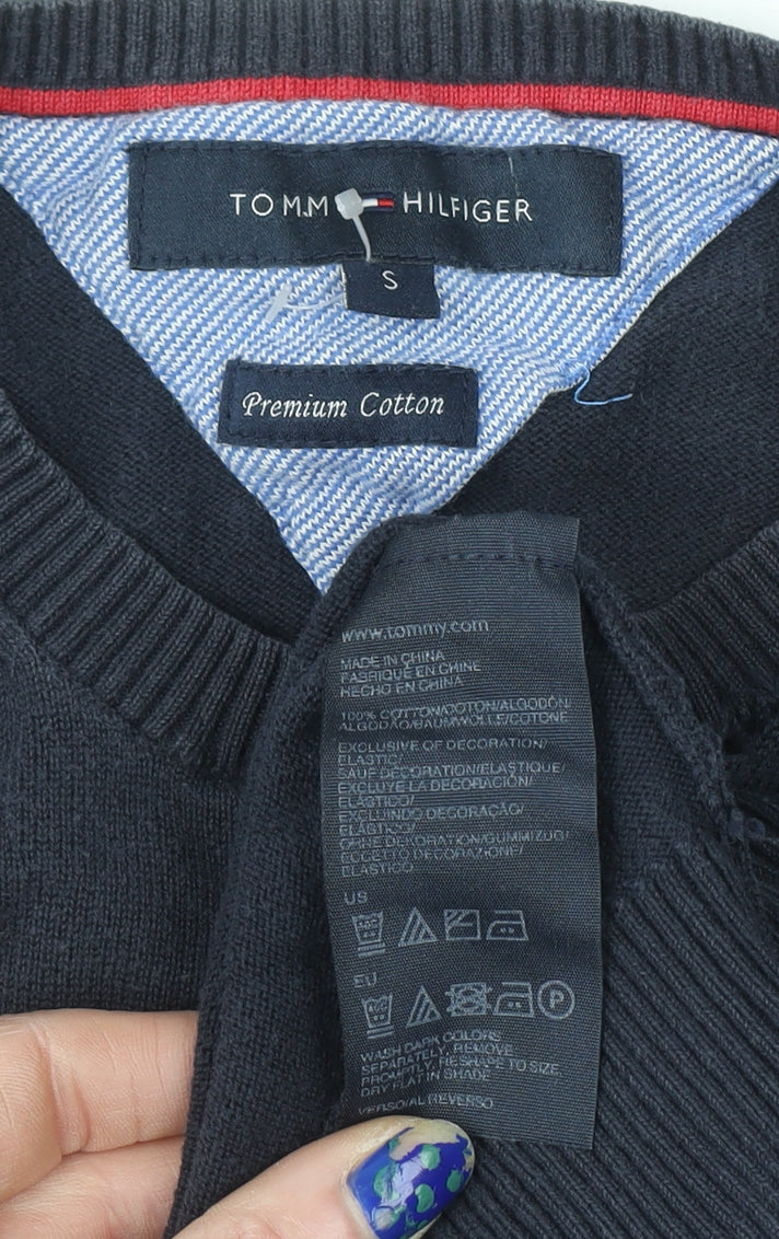 Mens UK Size S Tommy Hilfiger Blue Pullover Jumper