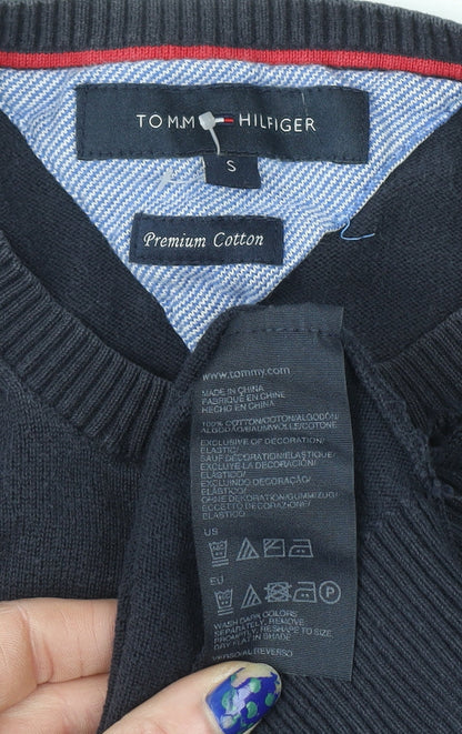 Mens UK Size S Tommy Hilfiger Blue Pullover Jumper
