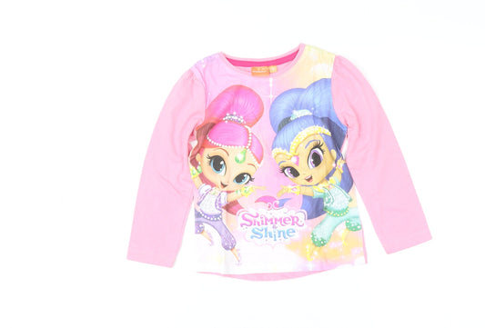 Girls UK Size 5 Years Nickelodeon Pink Pullover T-Shirt