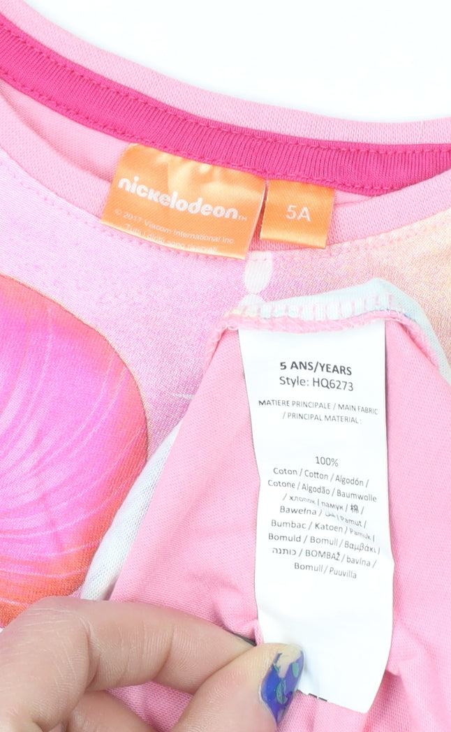 Girls UK Size 5 Years Nickelodeon Pink Pullover T-Shirt