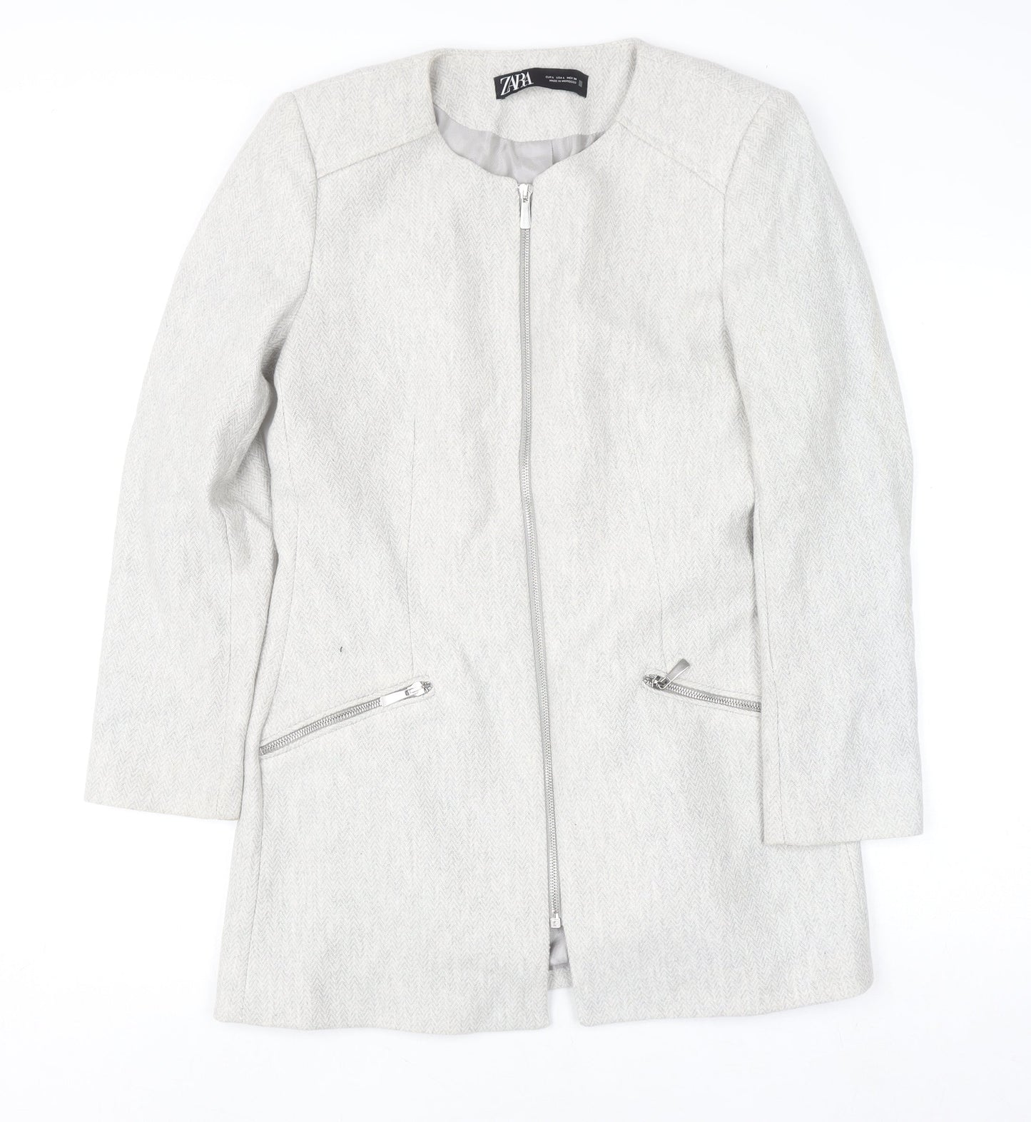 Womens UK Size 12 Zara Grey Overcoat