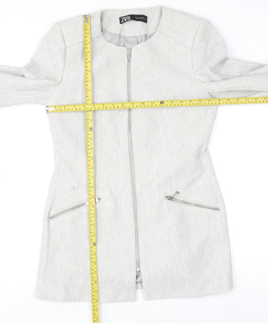 Womens UK Size 12 Zara Grey Overcoat