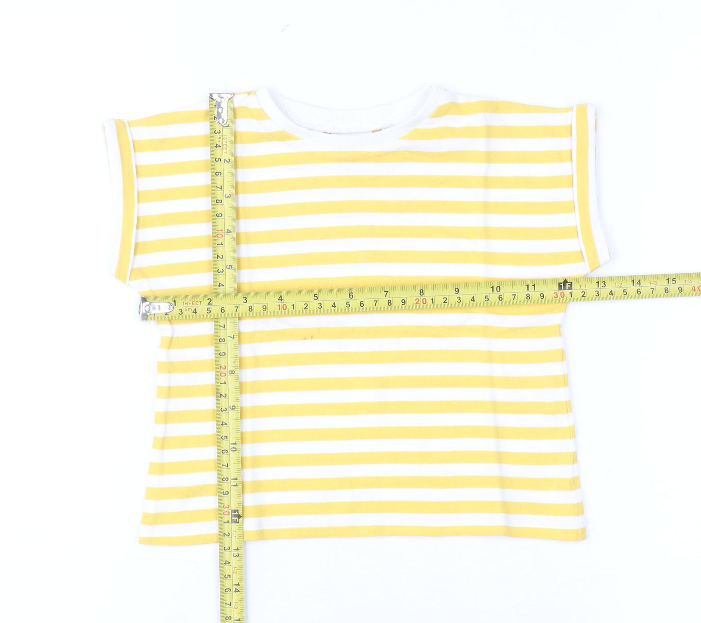 Girls UK Size 2XS Zara Yellow Basic T-Shirt