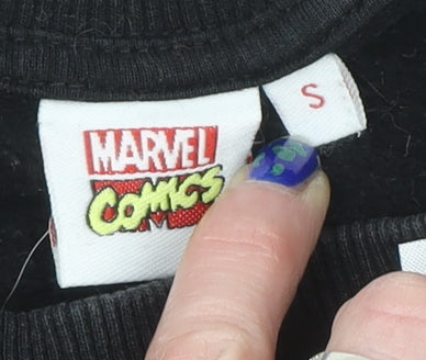 Mens UK Size S Marvel Comics Black Pullover Sweatshirt