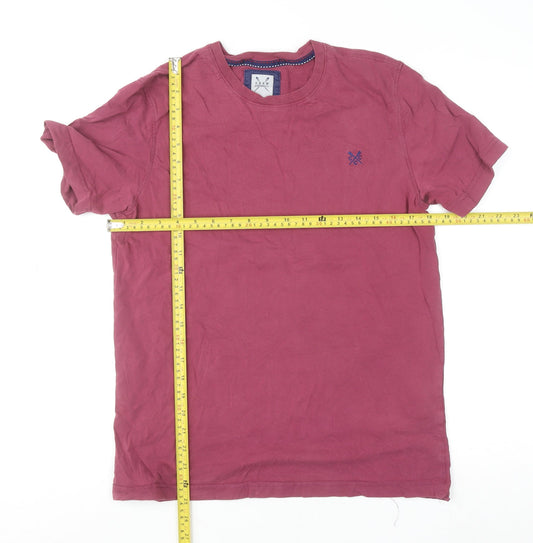 Crew Clothing Co. Men's Red Crew Neck Short Sleeve Cotton T-Shirt Size M