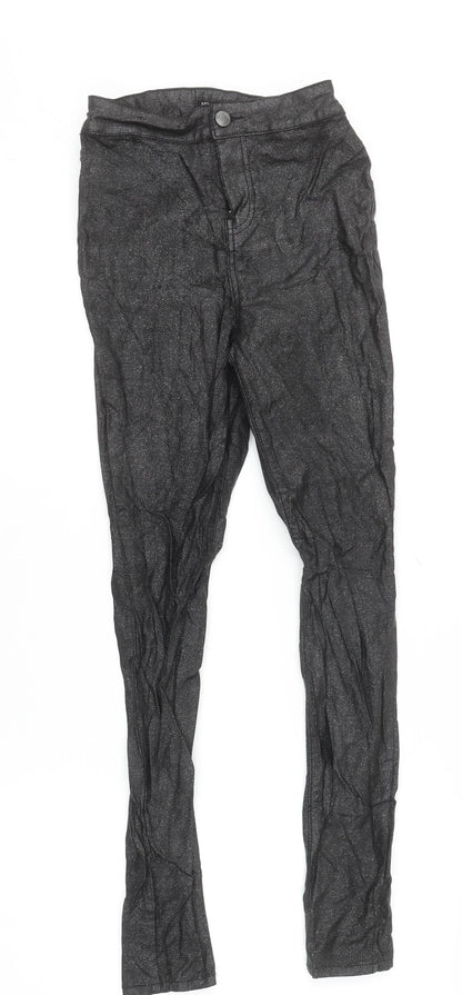 Tu Women’s Black Glitter High Waist Skinny Jeggings Size 8