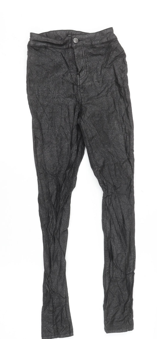 Tu Women’s Black Glitter High Waist Skinny Jeggings Size 8