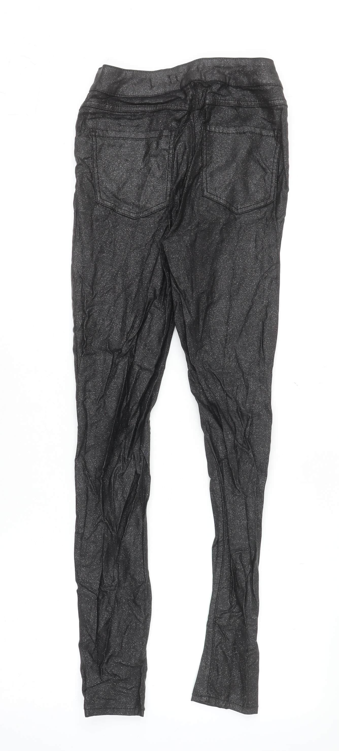 Tu Women’s Black Glitter High Waist Skinny Jeggings Size 8