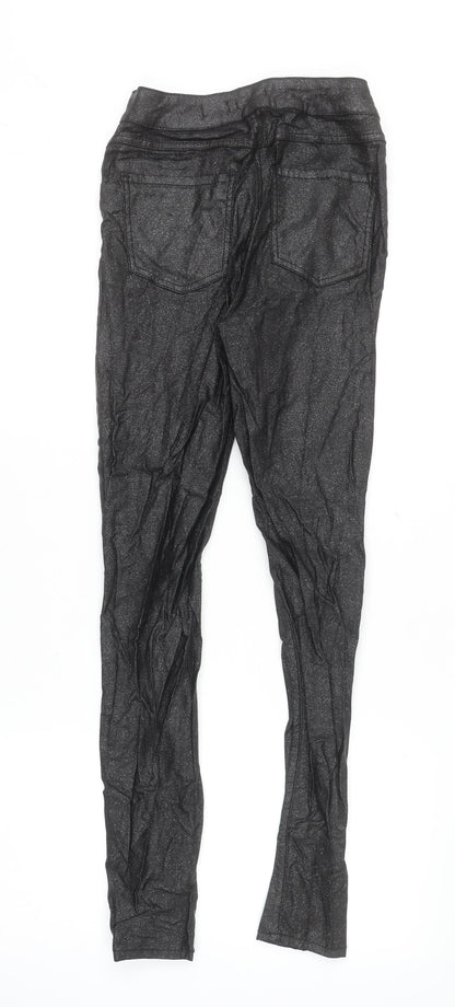 Tu Women’s Black Glitter High Waist Skinny Jeggings Size 8