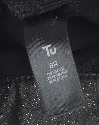 Tu Women’s Black Glitter High Waist Skinny Jeggings Size 8