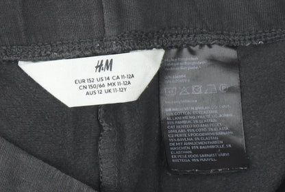 Girls UK Size 11-12 Years H&M Regular Fit Jegging Black Trousers