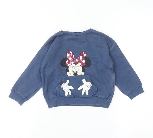 Girls UK Size 18-24 Months Disney Blue Pullover Jumper