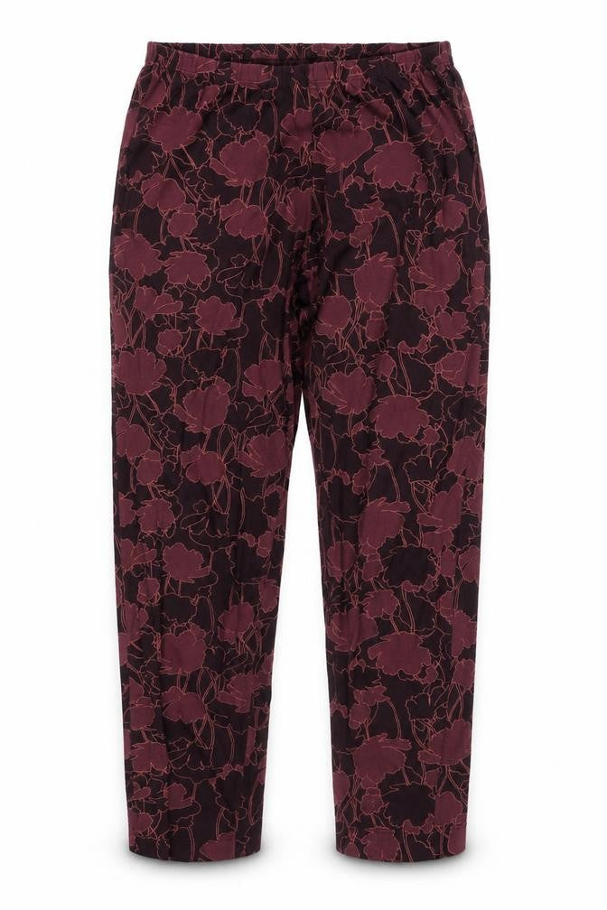 Calida Womens Burgundy Floral Lounge Pants S - Cotton Blend Nightwear