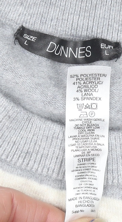 Womens UK Size L Dunnes Grey Pullover Jumper