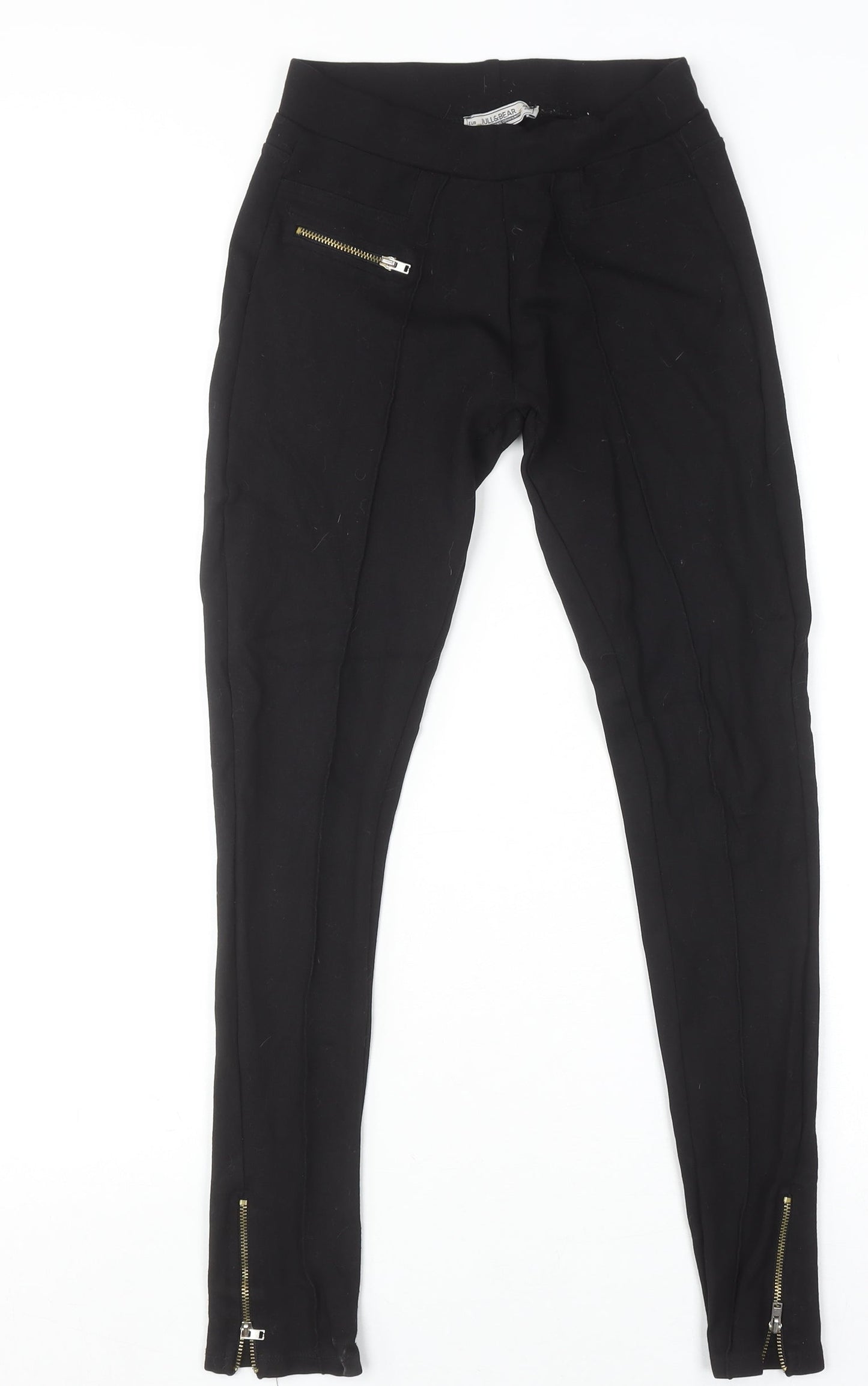 Womens UK Size S Pull & Bear Slim Fit Jegging Black Trousers