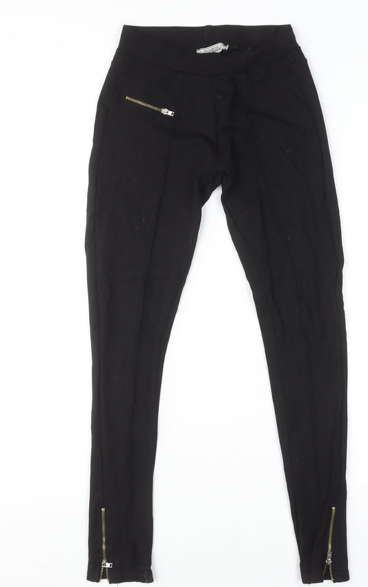 Womens UK Size S Pull & Bear Slim Fit Jegging Black Trousers