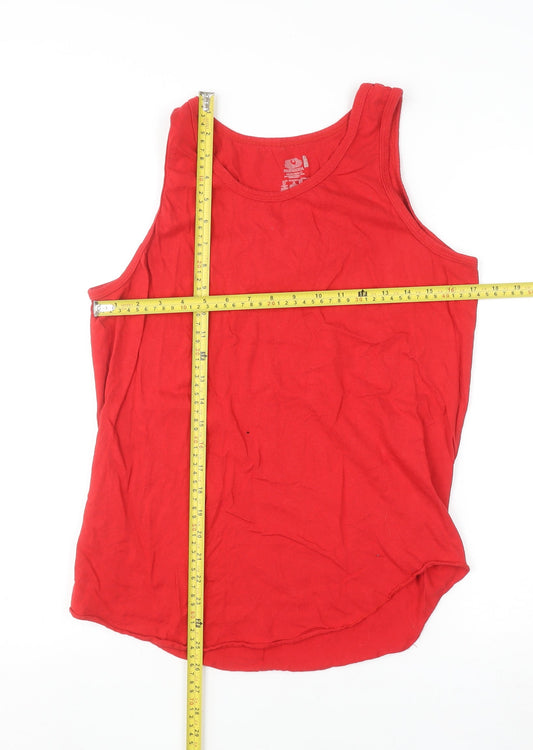 Fruit of the Loom Men's Red Sleeveless Cotton T-Shirt Size M