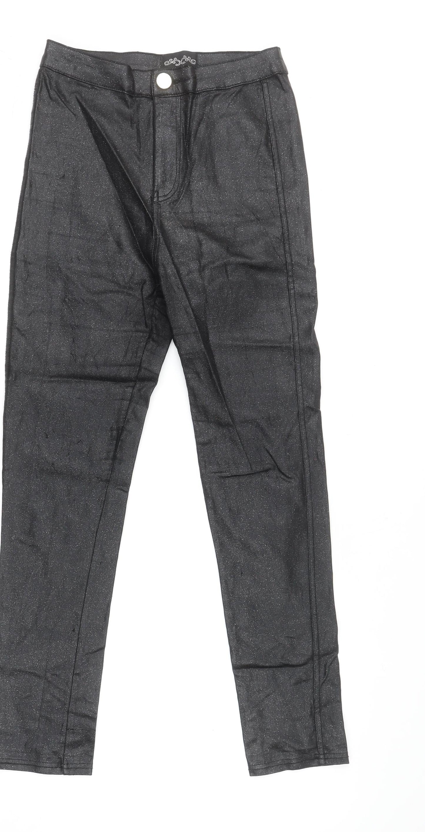 Womens UK Size 10 Denim Club Slim Fit Jegging Black Trousers