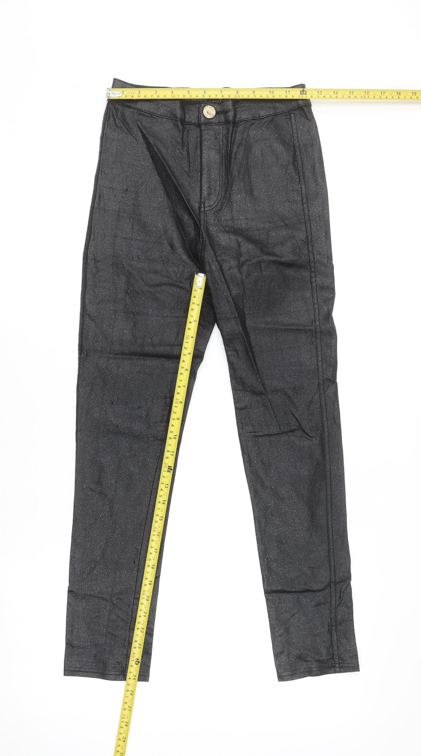 Womens UK Size 10 Denim Club Slim Fit Jegging Black Trousers