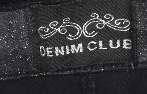 Womens UK Size 10 Denim Club Slim Fit Jegging Black Trousers