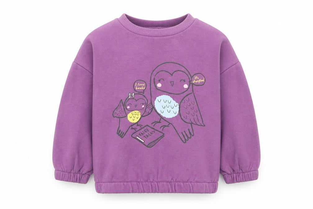 Dunnes Stores Purple Owl Print Baby Jumper 12-18 Months Unisex Pullover