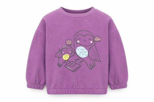 Dunnes Stores Purple Owl Print Baby Jumper 12-18 Months Unisex Pullover