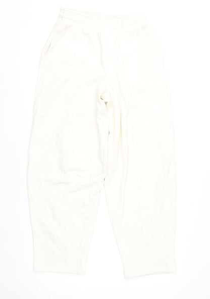 Zara Women Ivory Jersey Relaxed Fit Sweatpants Size M