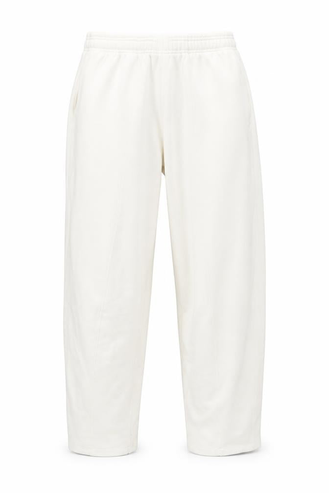 Front view of Zara Women Ivory Jersey Relaxed Fit Sweatpants, size M
