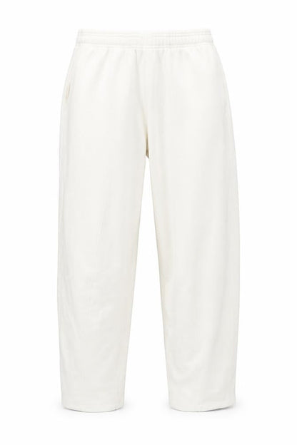 Front view of Zara Women Ivory Jersey Relaxed Fit Sweatpants, size M