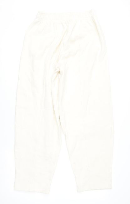 Zara Women Ivory Jersey Relaxed Fit Sweatpants Size M