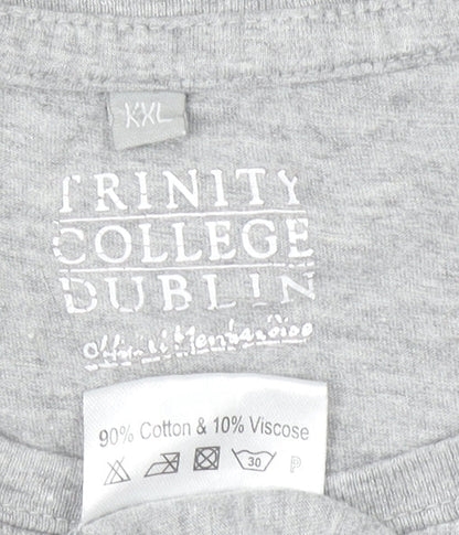 Trinity College Dublin Men's Grey Long Sleeve 2XL Graphic Top