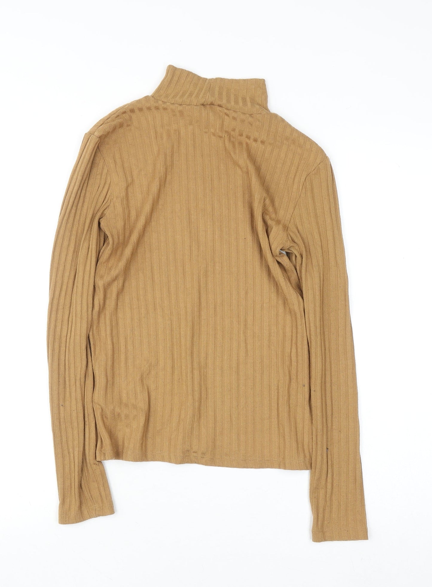Womens UK Size 10 Topshop Brown Basic T-Shirt