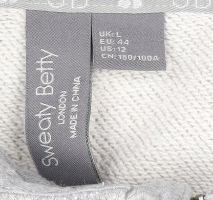 Womens UK Size L Sweaty Betty Grey Full Zip Hoodie
