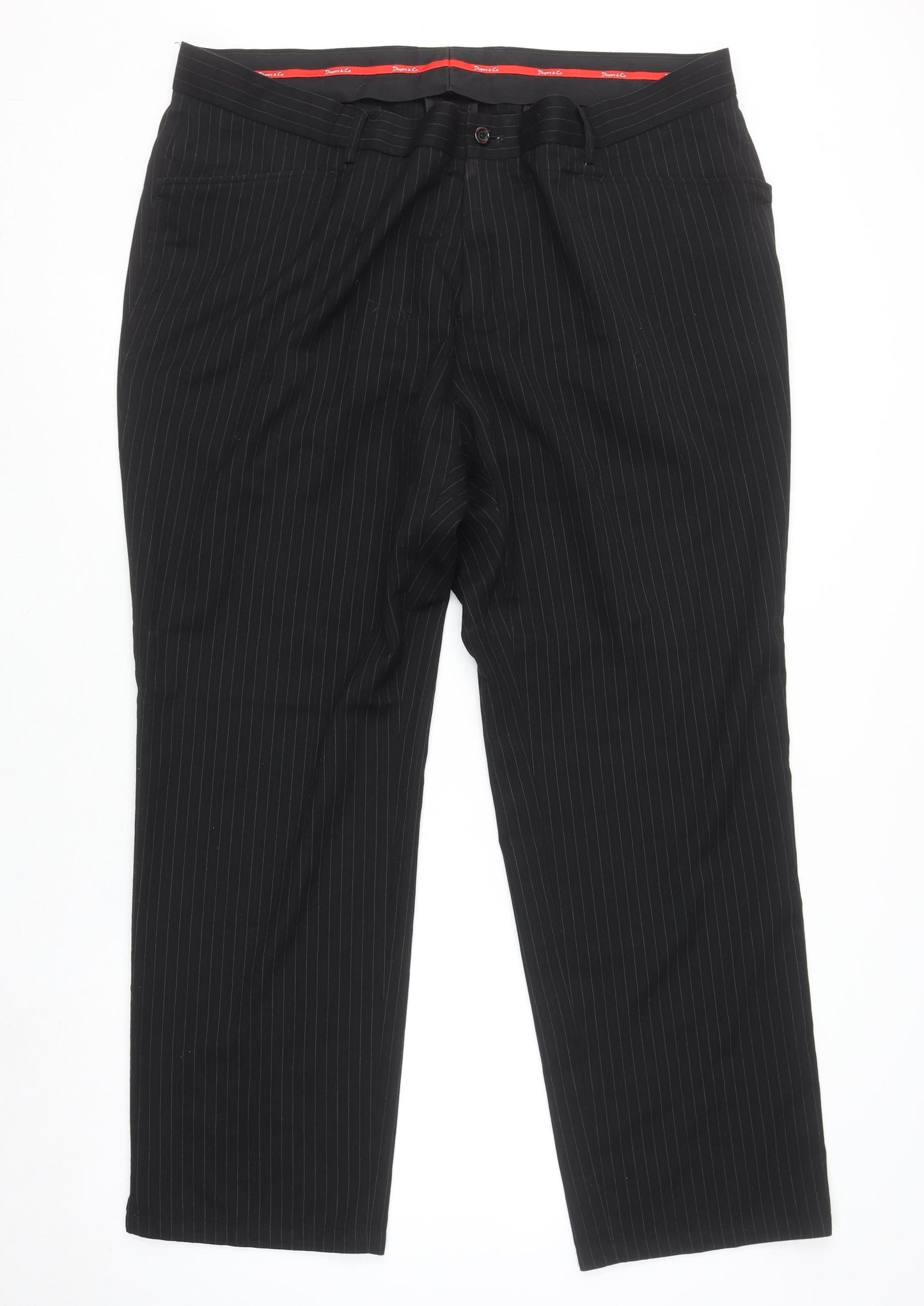 Mens UK Size XL Dwyers & Co Regular Fit Dress Pants Black Trousers