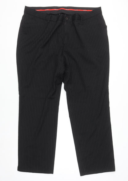 Mens UK Size XL Dwyers & Co Regular Fit Dress Pants Black Trousers