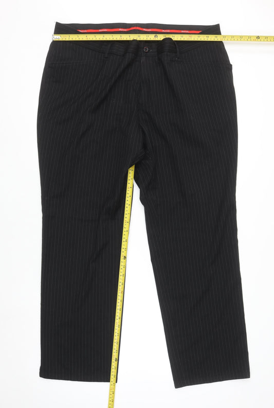 Mens UK Size XL Dwyers & Co Regular Fit Dress Pants Black Trousers