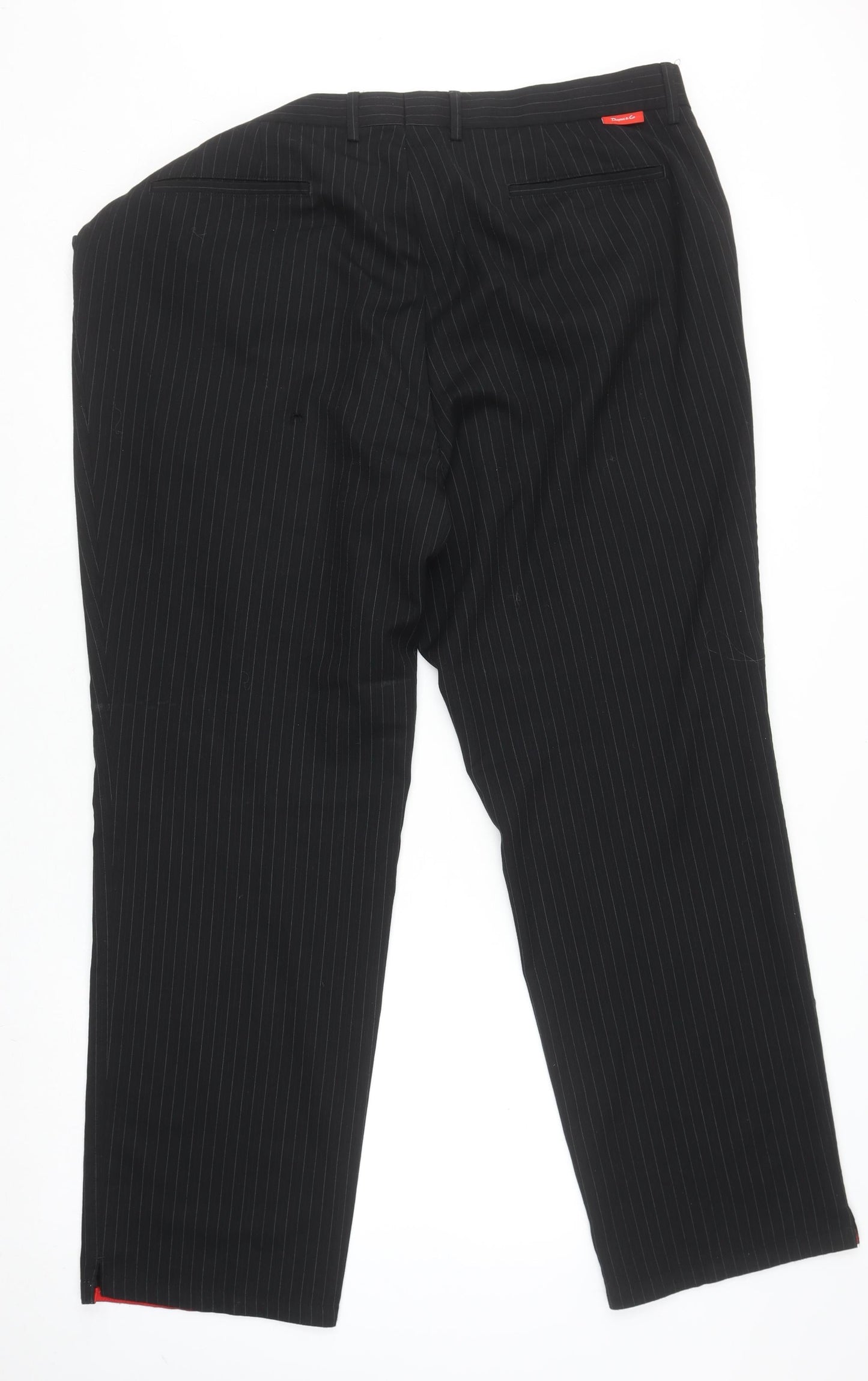 Mens UK Size XL Dwyers & Co Regular Fit Dress Pants Black Trousers