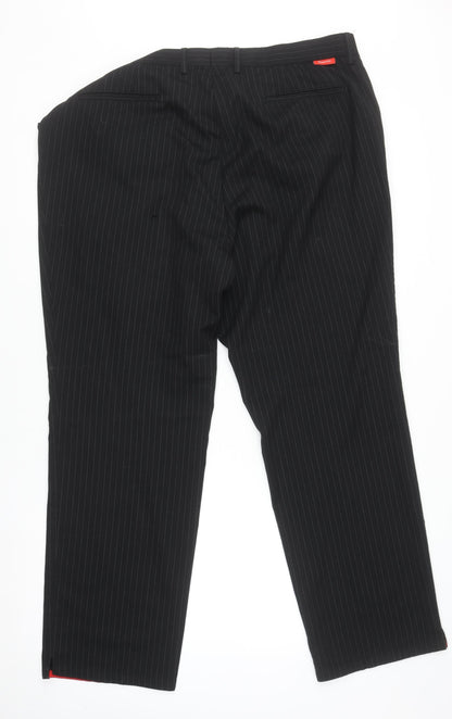 Mens UK Size XL Dwyers & Co Regular Fit Dress Pants Black Trousers