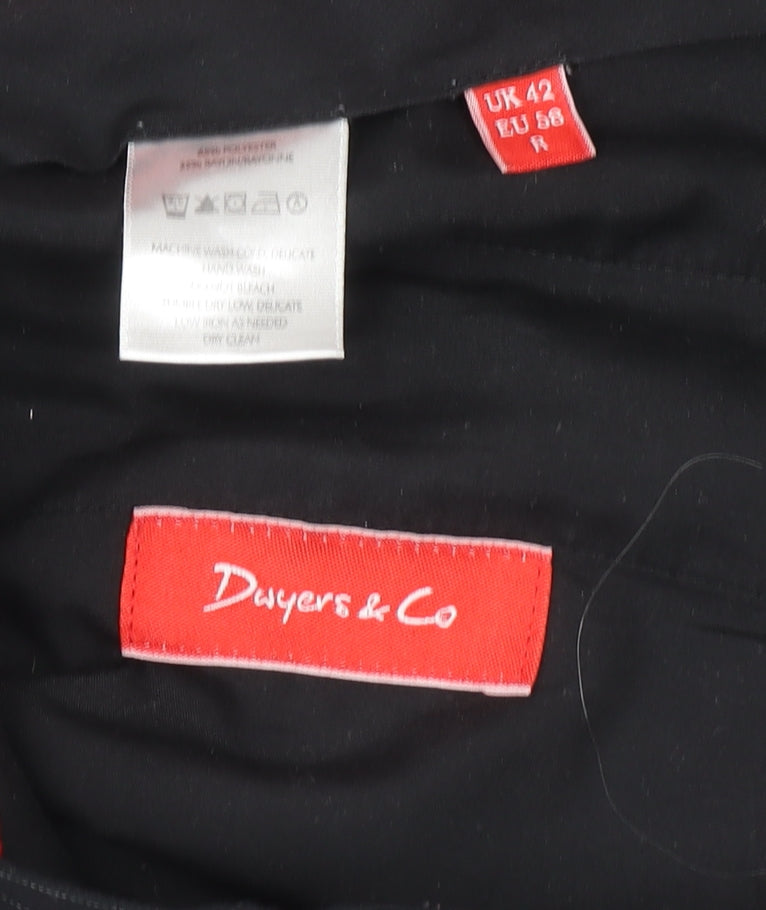Mens UK Size XL Dwyers & Co Regular Fit Dress Pants Black Trousers
