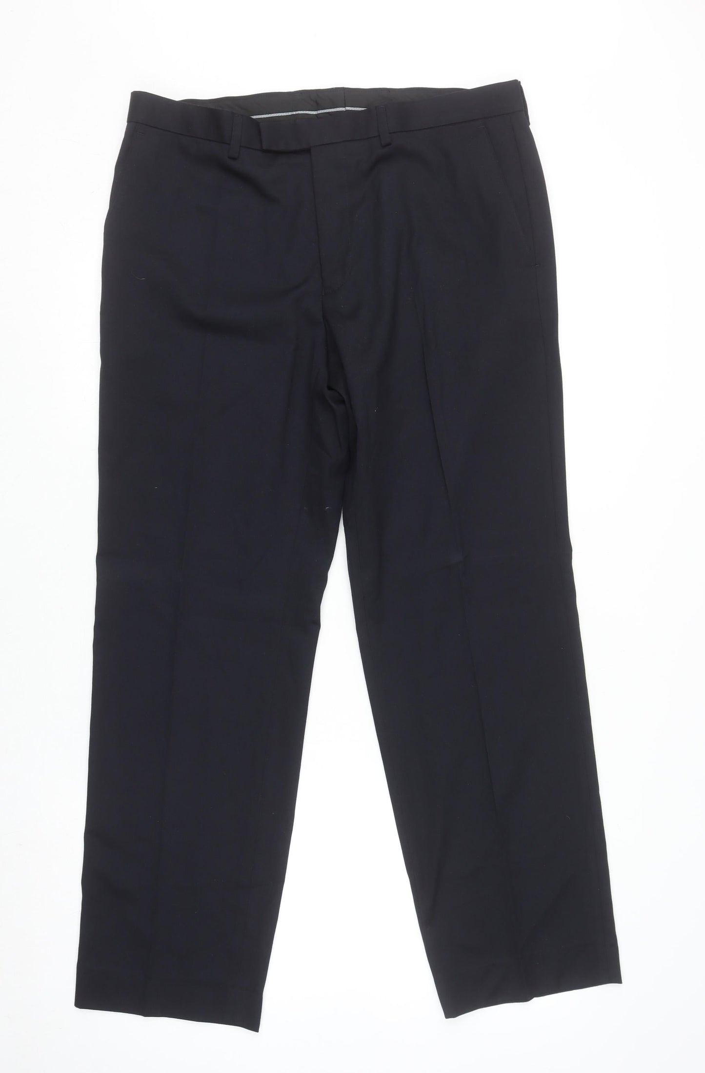 Mens UK Size L Marks and Spencer Classic Fit Dress Pants Blue Trousers