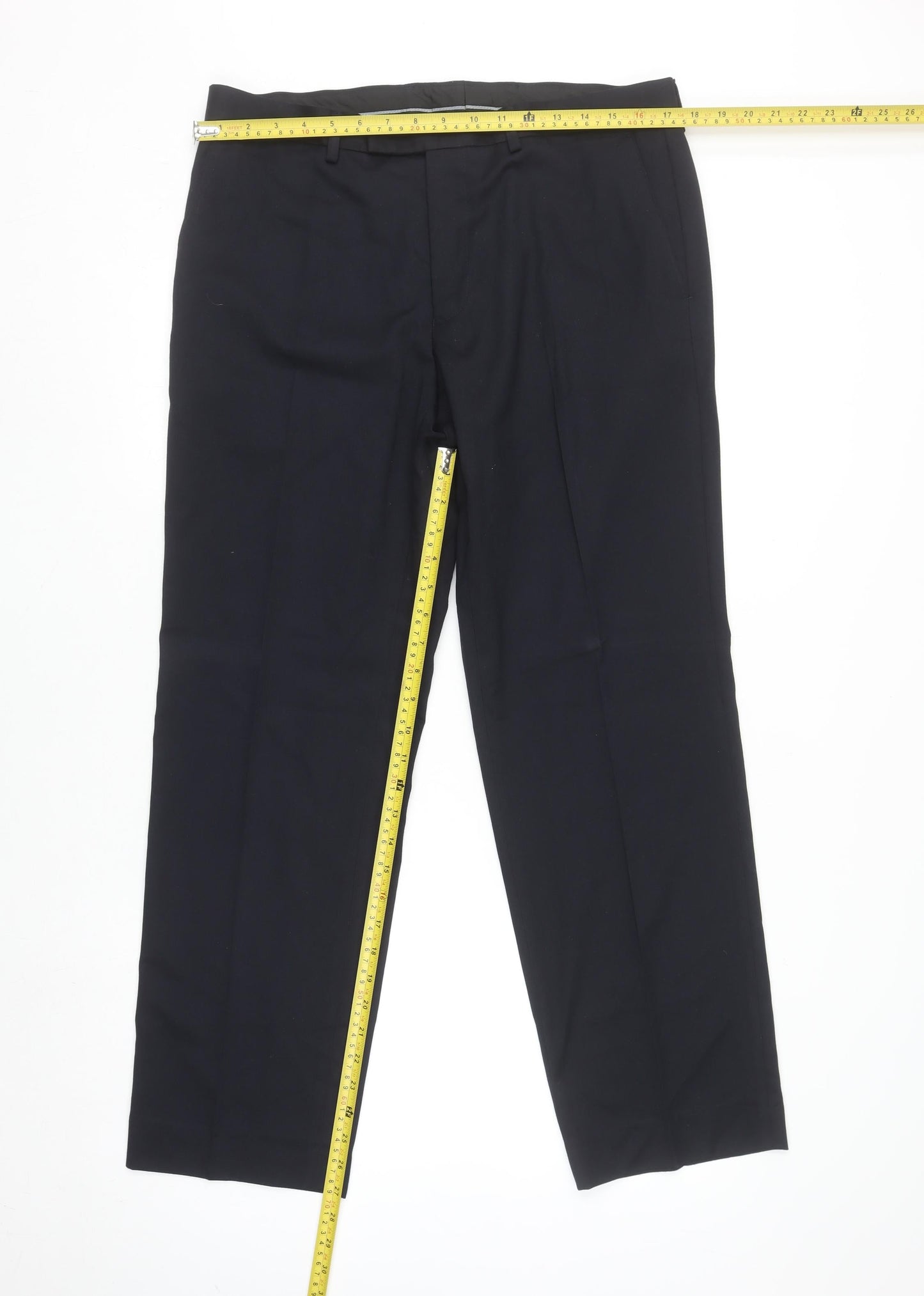 Mens UK Size L Marks and Spencer Classic Fit Dress Pants Blue Trousers