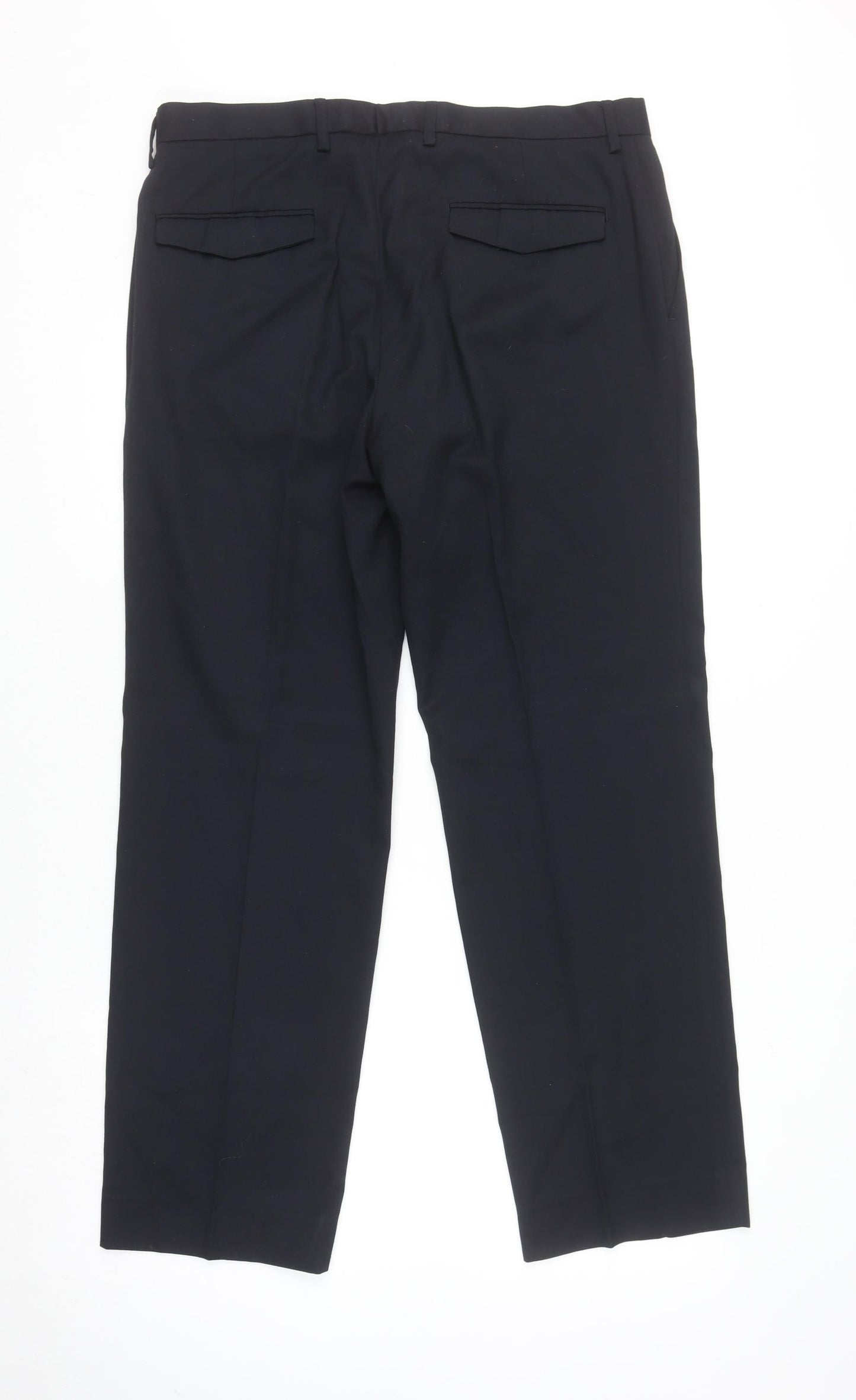 Mens UK Size L Marks and Spencer Classic Fit Dress Pants Blue Trousers