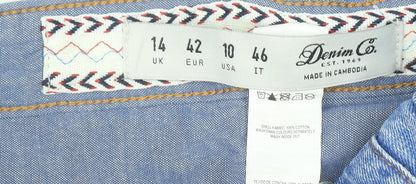Denim Co Womens Blue Size 14 Relaxed Distressed Boyfriend Jeans