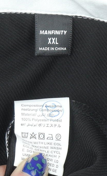 Manfinity Men’s Black 2XL Racing Collared Half Zip T-Shirt