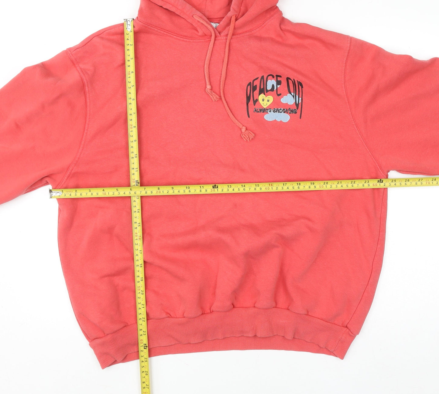 Mens UK Size S Bershka Red Pullover Hoodie