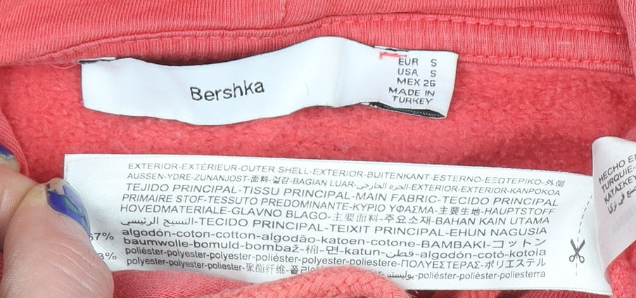 Mens UK Size S Bershka Red Pullover Hoodie