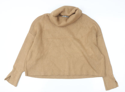 Womens UK Size 10 Zara Beige Pullover Jumper