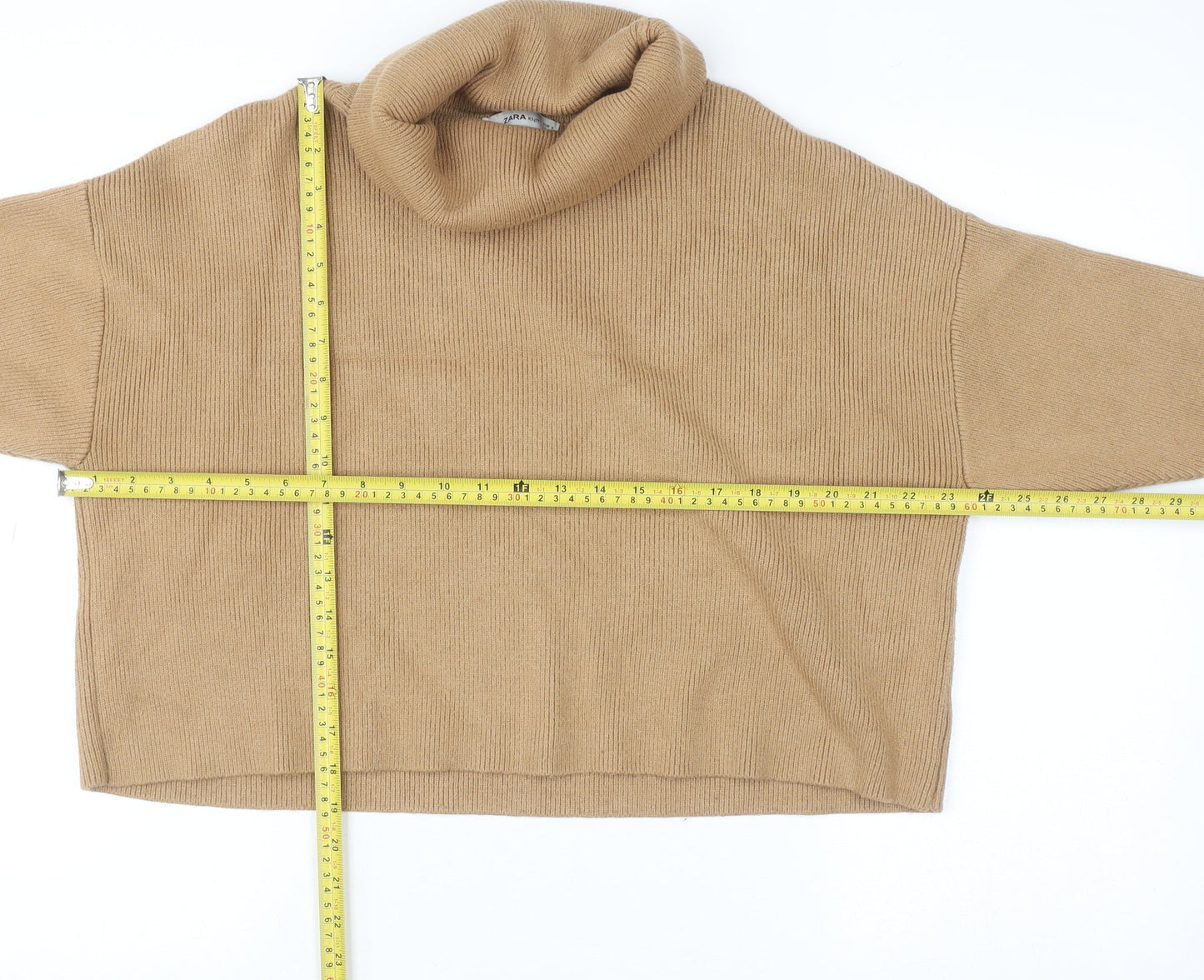 Womens UK Size 10 Zara Beige Pullover Jumper